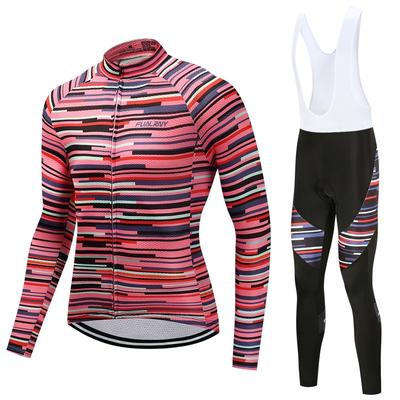 Maillots de Ciclismo Profesionales Ropa de Ciclismo Set Hombres Manga Larga Blanco Culotes con Tirantes Ropa de Bicicleta Traje Carrera Bicicleta Ropa Deportiva Mallas