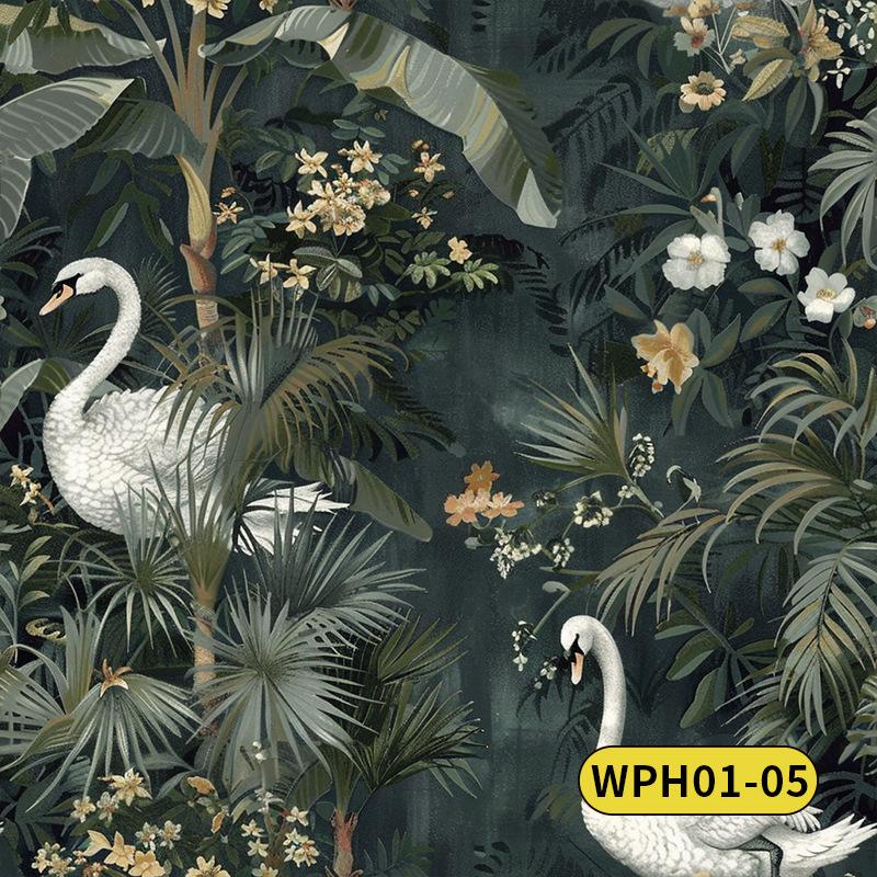 Vintage American Rose Wallpaper Bedroom Furniture Renovation Sticker Color Change Shoe Cabinet Wardrobe Door Sliding Door Transformation Wallpaper