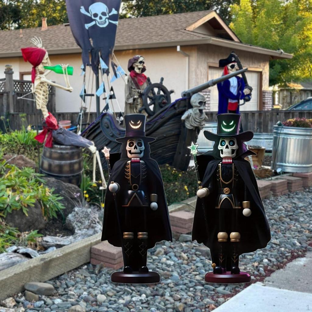 2 Stück Halloween Outdoor Dekorationen Gartenschild, Gartenstecker 2D Flach Horror Gruselig für Garten