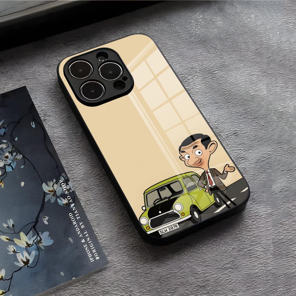 

Funny Mr B- BeanS Phone Case For IPhone 17 Air 16 E Pro Max 15 14 13 Mini 12 Pro 11 Max Plus Black Glass Cover iPhone17ProMax
