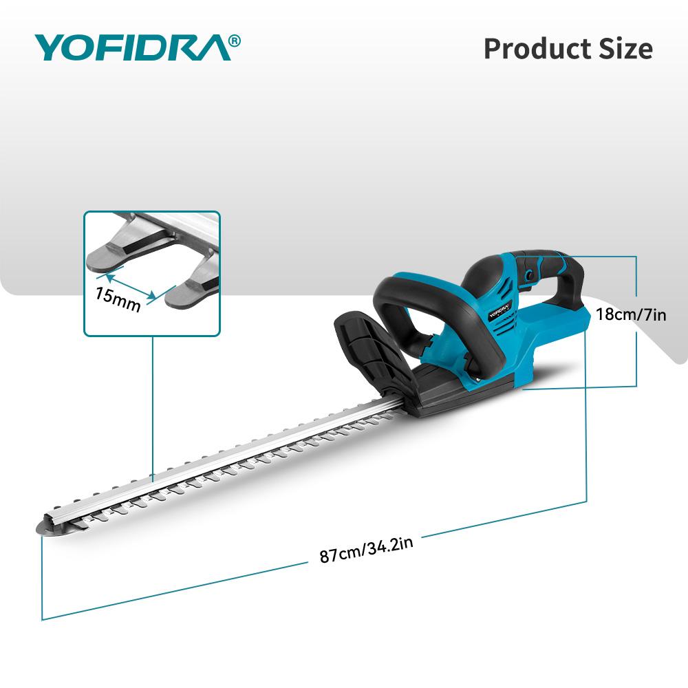 YOFIDRA 2000W Electric Hedge Trimmer 15000RPM Lawn Mower Garden Landscaping Hedge Pruner Trimmer Tool For Makita 18V Battery