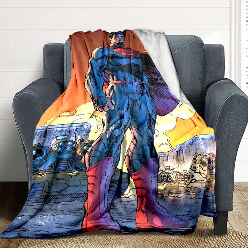 

1pc Superman Blanket Lightweight Flannel Throw For Sofa, Bed, Travel, Camping, Livingroom, Office, Couch, Chair, And Bed 80x120cm