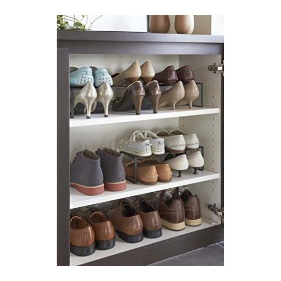 Yamazaki Jitsugyo (Yamazaki) Shoe Rack Medium Extendable Shoe Rack Frame Black 2573 (x 4)