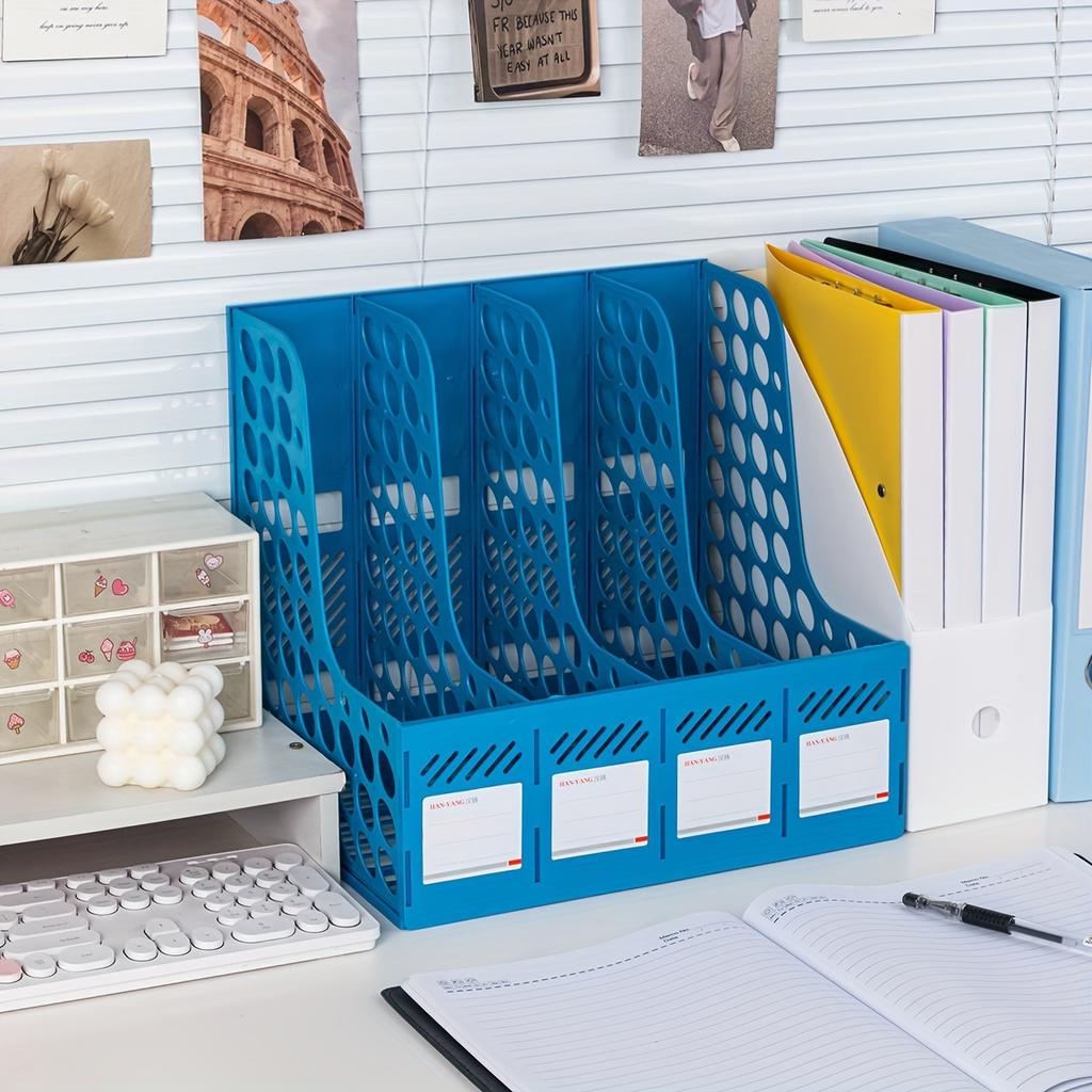 Detachable A4 Document Organizer - Desktop Bookshelf & File Holder, Durable PP Material, Office Supplies Storage Rack