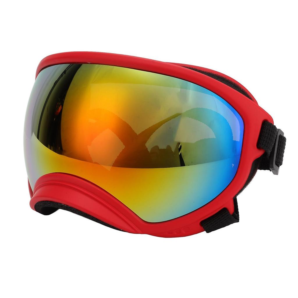 Dog Goggles Windproof Ultraviolet Proof Dustproof Adjustable Strap Durable Dog Sunglasses for Large Breed Red Frame and Red Goggles