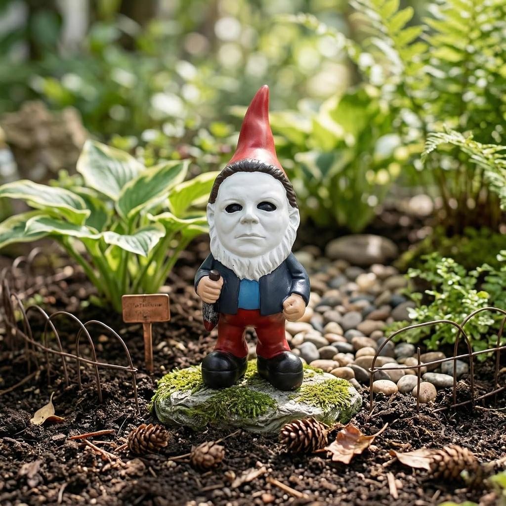 SPINNDO Halloween Decorations Outdoor, Horror Decor Garden Gnome Statue