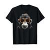 Cool Monkey With Retro Sunglasses Stencil Art Gorilla Face T Shirt Vintage Comfortable Stretched Breathable Graphic Soft
