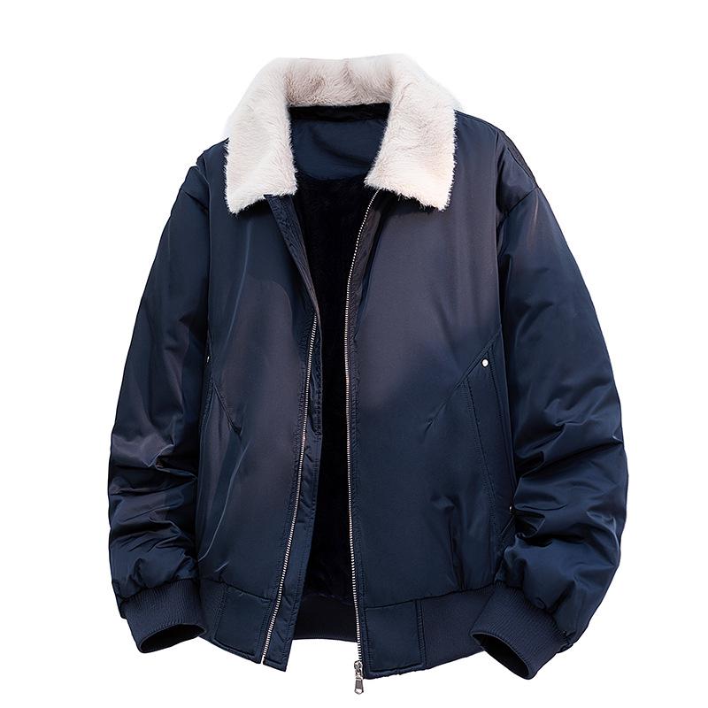 2025 Retro Fur Collar White Duck Down Winter Jacket with Fleece Lining - Thick, Warm, and Loose Niche Outerwear