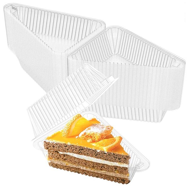 50/100/150pcs Slice Cake Container Triangle Cake Box Clamshell Box For 8inch 6inch Slice Dessert Sandwich Takeout Box