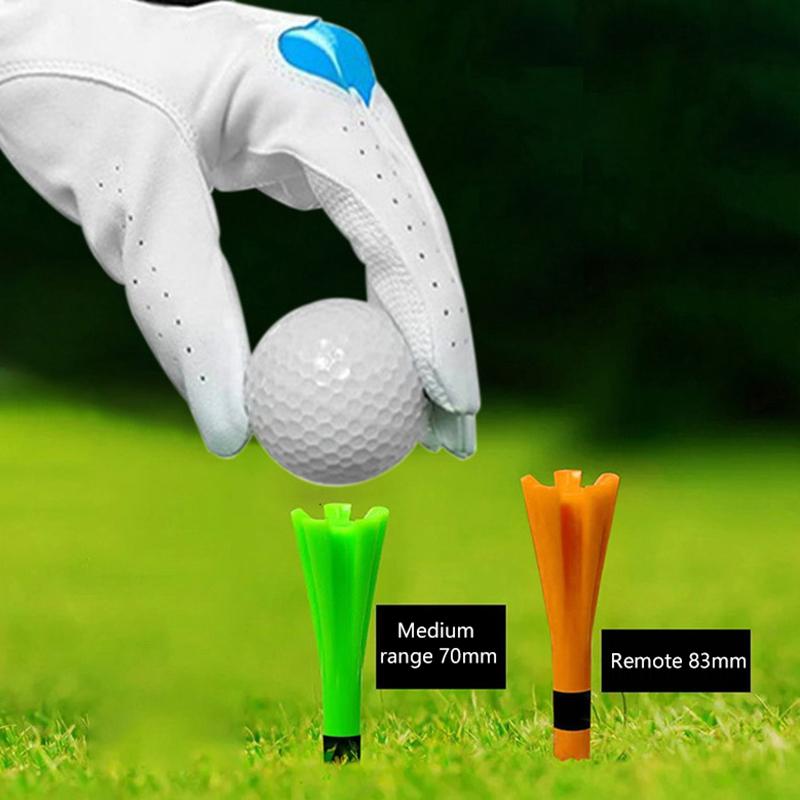 50Pcs Golf Tees Plastic Unbreakable 5 Prongs Head Tee With Stripe Markers 83Mm70Mm Long Ball Holder Low Friction Less Resistance