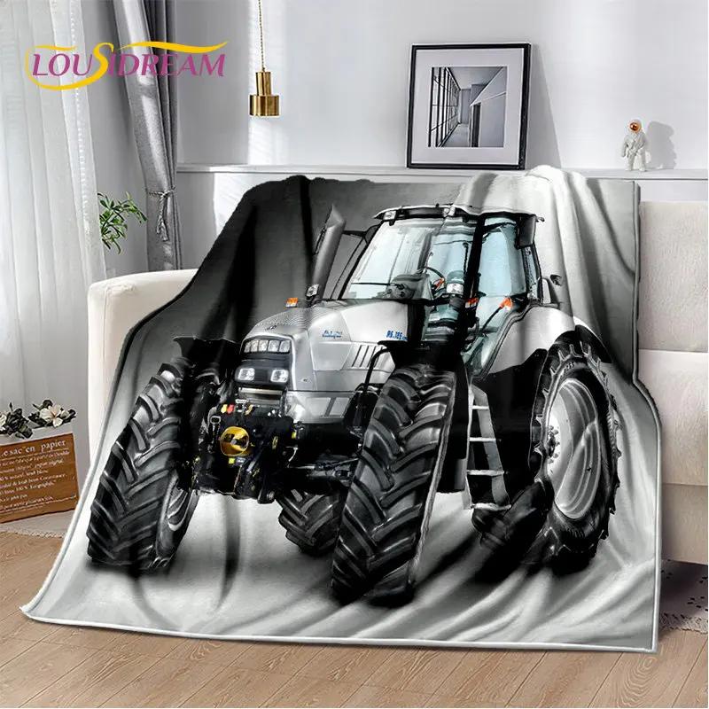 Car Tractor Truck Series Pattern Soft Plush Blanket,Flannel Blanket Throw Blanket for Living Room Bedroom Bed Sofa Picnic Cover