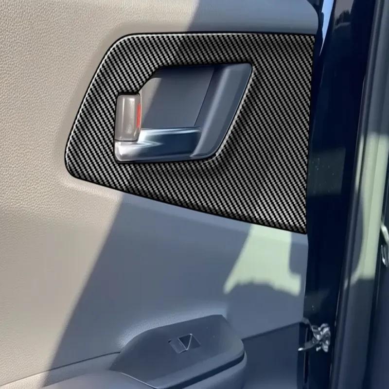 LHD RHD For Toyota Prius 60 Series  2024  ABS Carbon Fiber Black Car Inner Door Handle Bowl Panle Cover Sticker Accessories