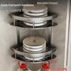 Gun Gray Punch-Free Aluminum Bathroom Corner Shelf