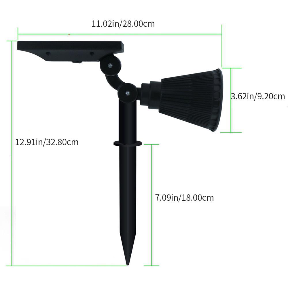 7-LED Solar Garden Spotlights for Outdoor Landscape and Lawn Lighting
