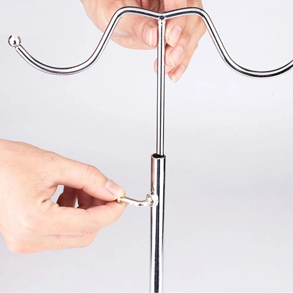 Adjustable Height Handbag Display Stand Curved Hook Jewelry Storage Shelf Wig Hanger  Silk Scarves