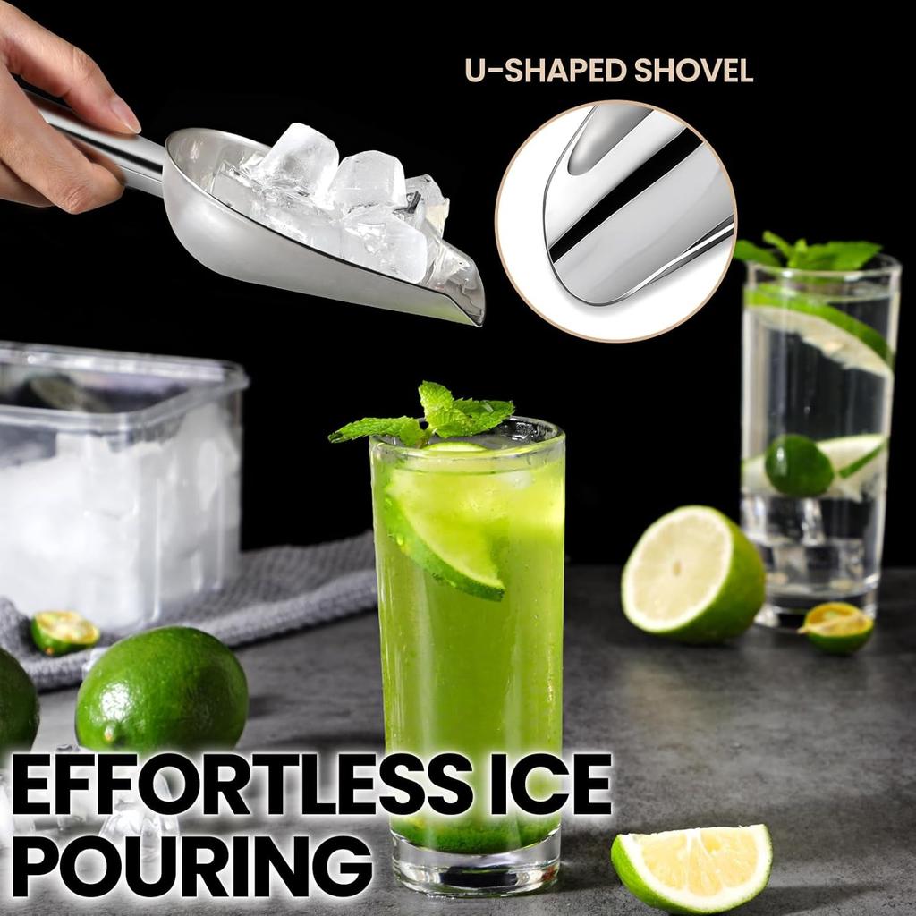 Stainless Steel Ice Scoop, Rice Flour Spoon, Food Scoop, Supermarket Thick Milk Tea Shop Special Ice Scoop