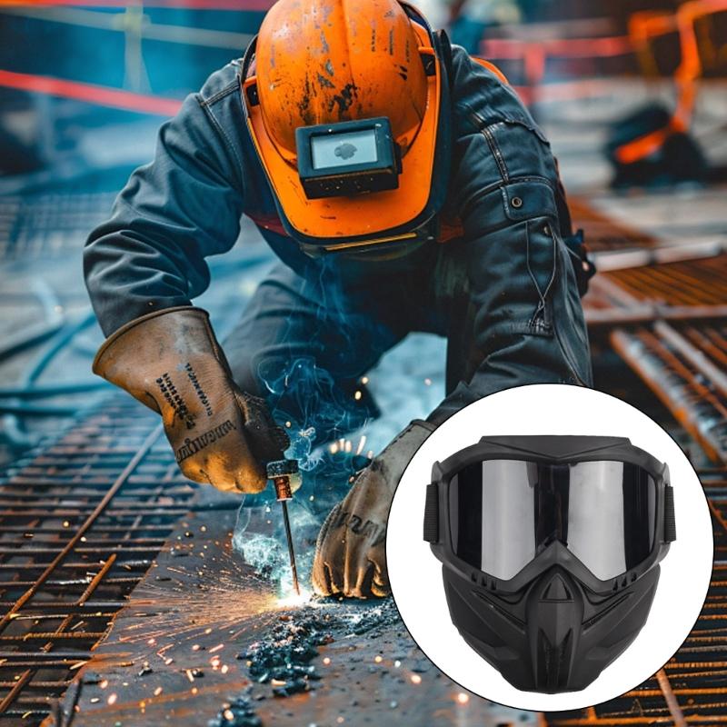 Full Face Protective Mask For Welders Windproof Radiation Proof Light Weight Construction With Adjustable Band