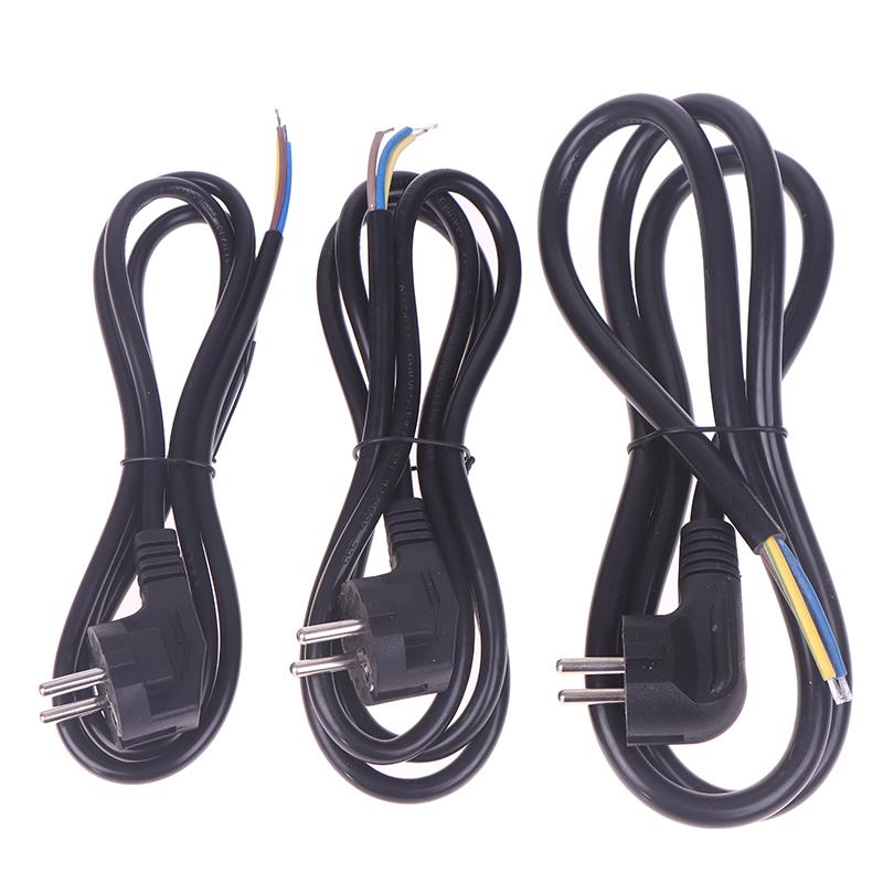 1 Stk. 16A Europäischer Standard Offenes Ende Halbfertiges Kabel 3-polig 0,75/0,5/1,0/1,5/2,5 Kupfer Stromkabel 1,5/1,8M EU-Stecker Stromkabel