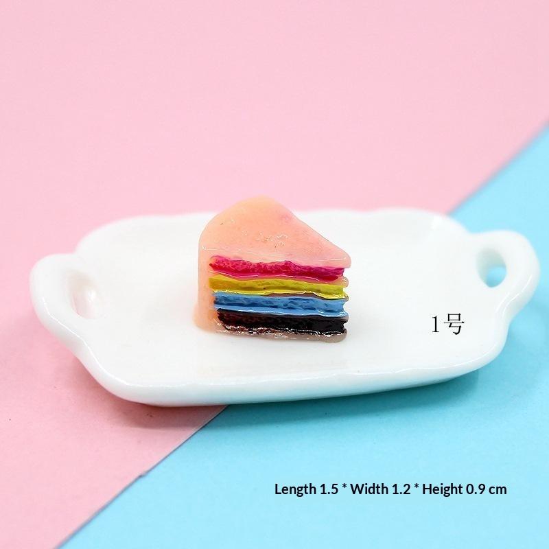 10Pcs Mini Resin Fake Cake Kawaii Simulation Food Miniatures for DIY Handmade Craft Home Decor Ornaments