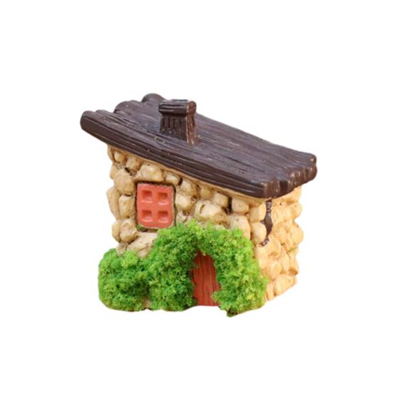 Mini Cartoon House Figurine Miniature Road Sign Chair Stone Letter Box Mushroom Statue House Micro Landscape Fairy Garden Decoration