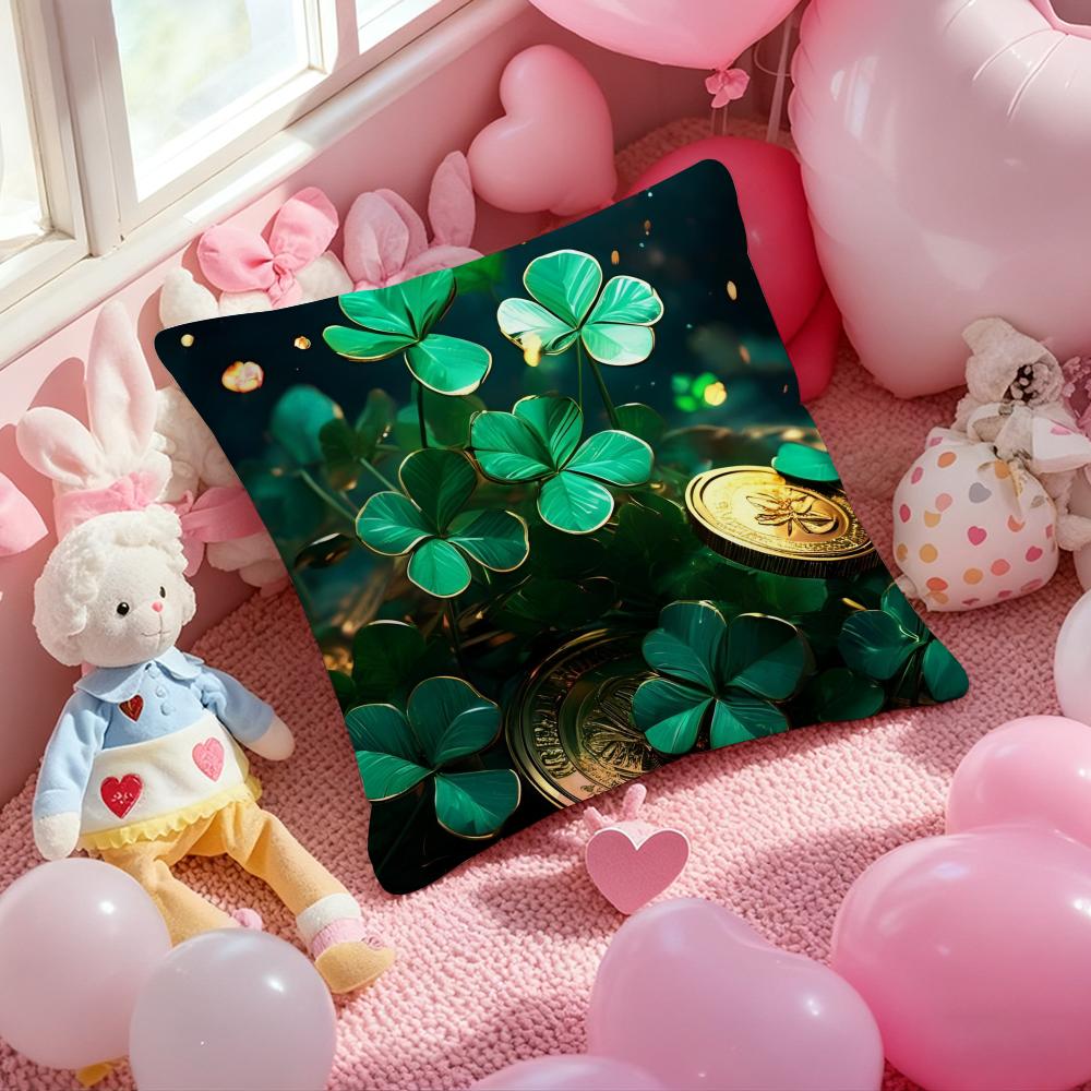 St. Patrick's Day, Ireland Cushion Cover Pattern Printed Pillowcase for Living Room Sofa Cushion Cover & Bedroom Decor