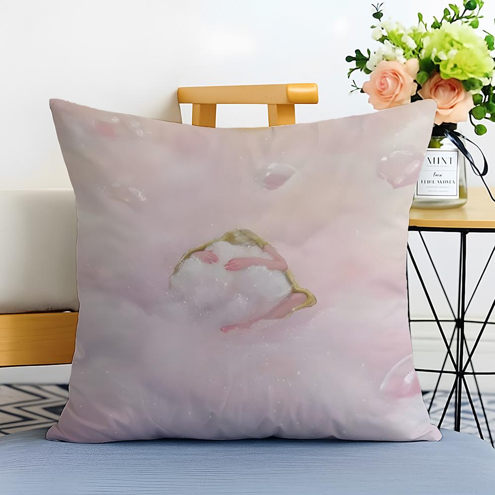 Works by Polish Artist Monika Marchewka Cushion Cover Washable Linen Comfort Soft  for Sofa Bed Cozy Home Room Decor