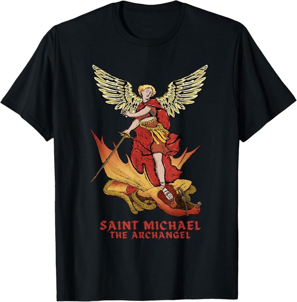 New Limited St Michael the Archangel Catholic T-Shirt Tops Tee