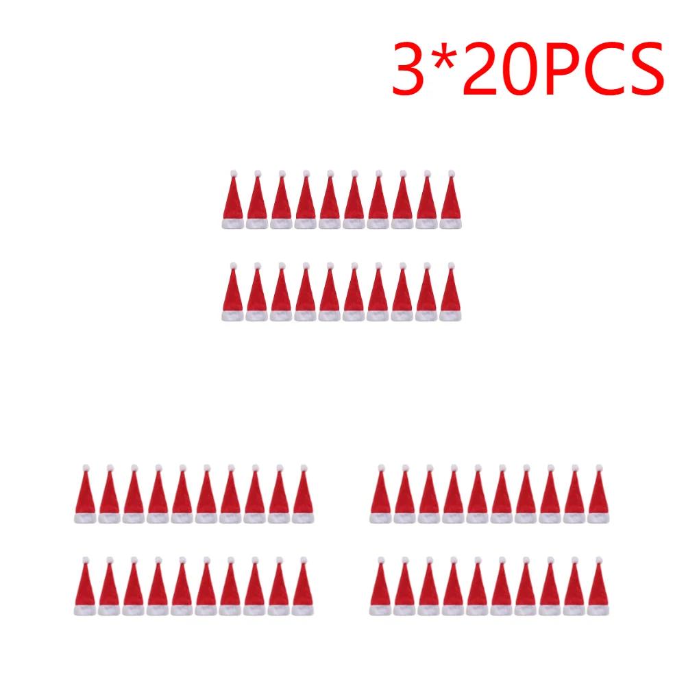 Mini Christmas Hats Christmas Candy Cover Xmas Lollipop Hats Cute Lollipop Cap Children Gift  New Year Christmas Decorations