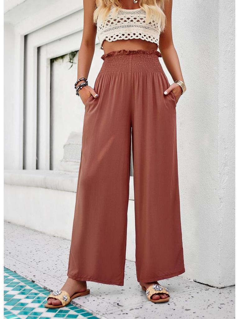 Diyun 2024 Women's Solid Color Loose Wide-Leg Trousers - Spring/Summer Collection