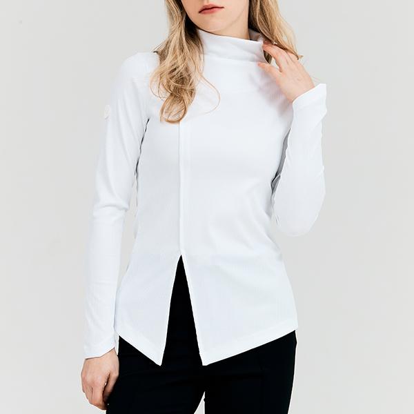 Henry Stuart Women S Diagonal Cut High-Neck T-Shirt White White/L