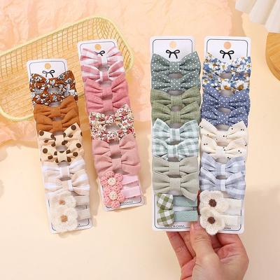 10Pcs/Lot Children's Girl Hairpins Cute Headwear Bow for Babys Scrunchie Hair Clips Kids Barrettes Headwear Hair Accessories