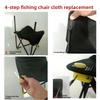 Double-layer Folding Chair Replacement Cover Thickened Anti-slip Beach Chair Pad with Backrest Chair Cushion