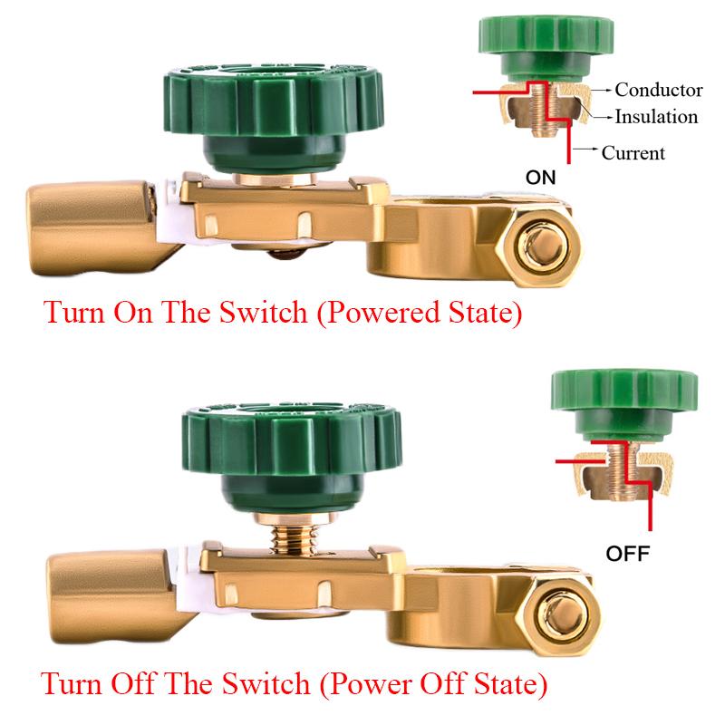Professional Zinc Alloy Copper Battery Terminal Link Switch Quick Cut-off Disconnect Isolator Switch Auto Car Accessories