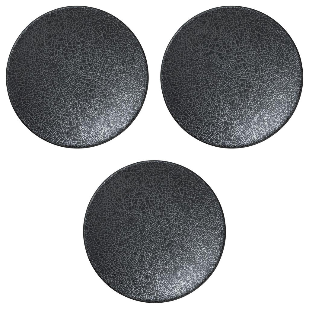 Set of 3 Modern Black 15cm Plates X Medium Plates Setomonohonpo [15.4 2cm] Western-style