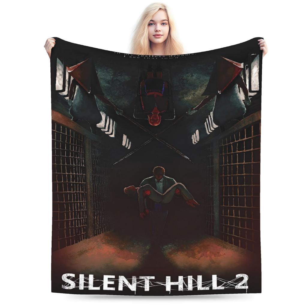 Warm BlanketGirls Boys Camping Silent Hill Throw Blanket Run Heather Flannel Bedspread For Bedroom Funny Sofa Bed Cover