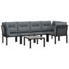 VidaXL Salon de Jardin 6 pcs, Ensemble de Meubles de Terrasse, Mobilier d'Extérieur, Chaise de Patio, Moderne, Noir et Gris 3187754