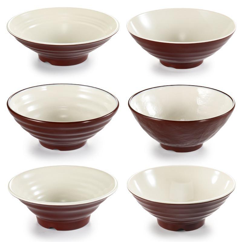 Net Celebrity Melamine Ramen Bowl: Two-Tone Creative Design, Large, Ideal for Mala Tang and Rice Noodles