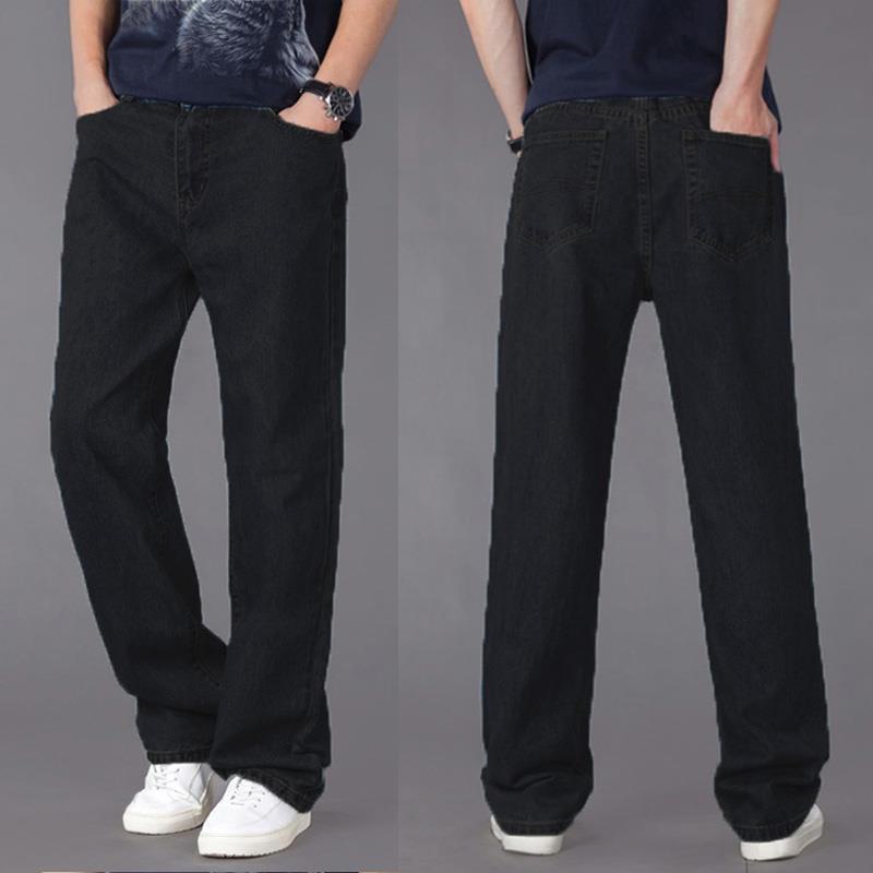 Men's 2024 Winter Straight Loose Elastic Jeans, Thick Large Casual Pants