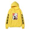 Jujutsu Kaisen Satoru Gojo Hoodie Unisex Fleece Sweatshirt Red Background Manga Portrait Kanji Sleeve Autumn Winter Pullover