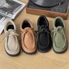 Fashion Men's Loafers Comfortable Suede Casual Shoes Retro Platform Lace-up Flat Half Slippers Mules Zapatos Para Hombre 2026 New