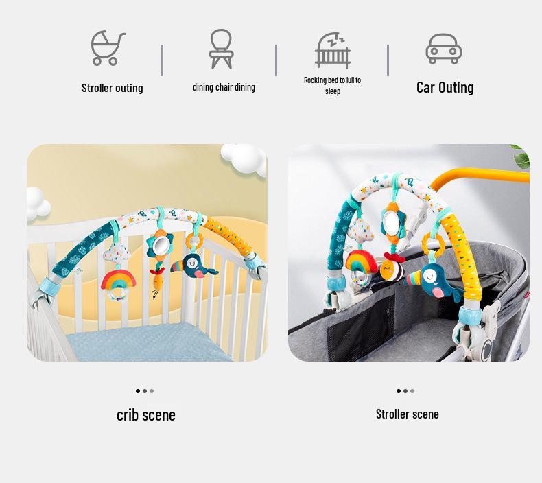 Happy Monkey Newborn Clip-On Mobile Toy: Bed, Stroller, Car Clip & Rattle Ornament.