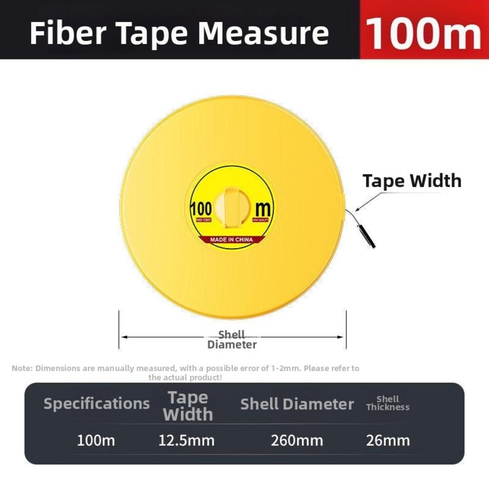 Yellow Soft Leather Tape Measure 20 30 50 100 Meter Waterproof Ruler For Building Site Surveying Professional Measuring Tools