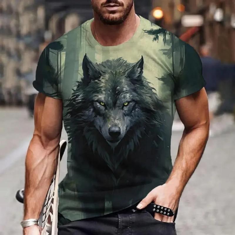

Animal Wolf 3D Print T-Shirts Summer Men Women Casual Fashion Streetwear Oversized Short Sleeve S