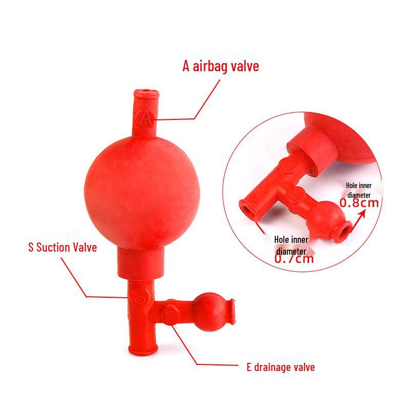 Three-Way Graduated Suction Bulb for Liquid Handling In Experiments