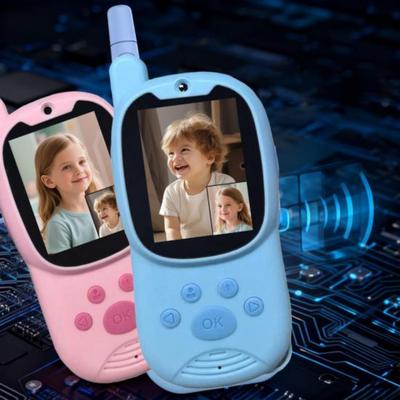2 Piezas Juguete Intercomunicador de Video para Niños con Pantalla Interfono Inalámbrico Portátil de Largo Alcance con Efectos de Voz Interior Exterior Niños Niñas Juguete Radio de 2 Vías