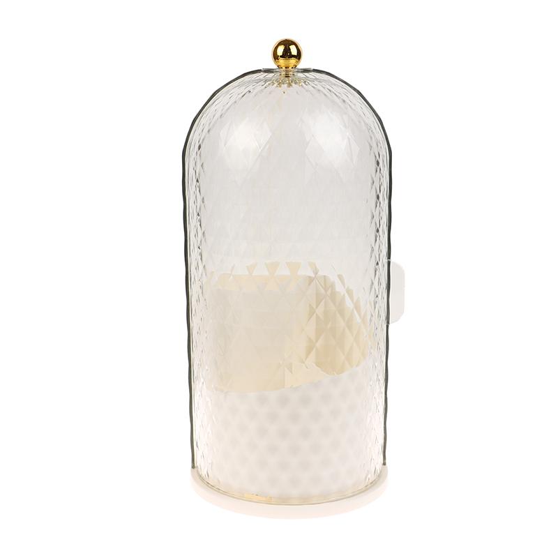 

360° Rotating Makeup Brush Holder With Lid Luxury Cosmetic Organizer Lipstick Eyebrow Pencil Holder Eye Shadow Storage Box белый