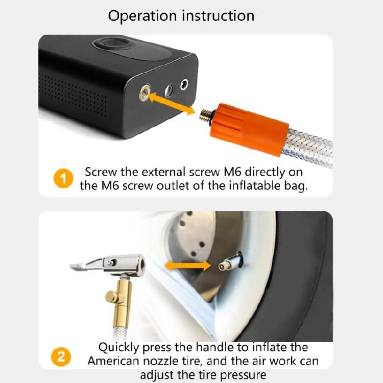 Tire Inflator Hose Bike Tire Air Inflatable Pump Extension Tube Chuck Connector