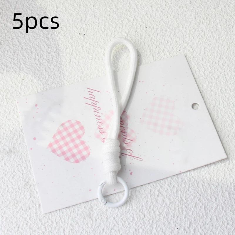 5 pièces/lot Porte-clés tressé coloré Lanière pour téléphone portable Corde à nœud anti-perte Sangle Porte-clés Hommes Femmes Accessoires Porte-clés de voiture
