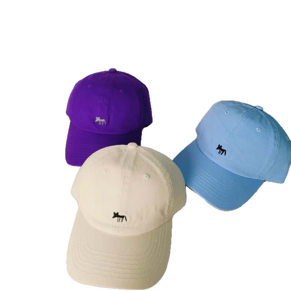 New Embroidered Little Fox Baseball Hat for Men and Women, Wide Brimmed Face Cap, Travel Visor