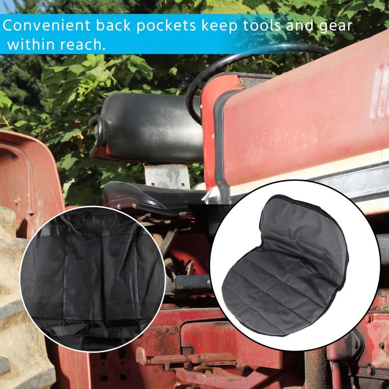 Universal Riding Lawn Mower Tractor Seat Cover Padded Comfort Pad Storage Pouch Medium-A87Q